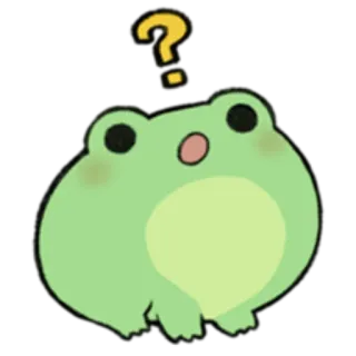 🐸 katak, tanda tanya, kartun, hewan, lucu, hijau telegram sticker