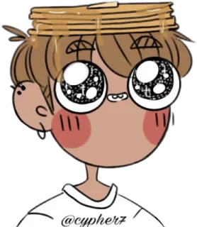 🥞 @cypher7 sticker, cartoon, cute, pancakes, portrait, eyes, person telegram sticker