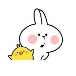 💃 coelho, pintinho, fofo, animal, desenho animado, amizade whatsapp sticker