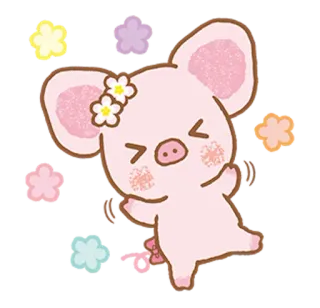 ☺️ cerdo, lindo, animal, kawaii, sticker, dibujos animados telegram sticker