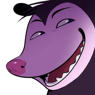 😈 opossum, cartoon, animal, marsupial, cute, purple whatsapp sticker