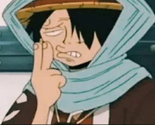 😡 Monkey D. Luffy One Piece аниме, мультфильм, персонаж, жест, Луффи, Ван Пис telegram sticker