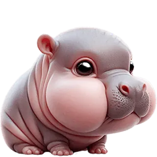 😕 ippopotamo, cucciolo di ippopotamo, carino, animale, mammifero, adorabile whatsapp sticker