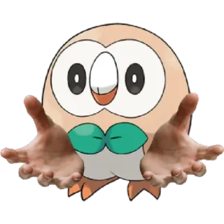 😁 Rowlet Pokemon, Rowlet, Funny, Meme, Hands telegram sticker