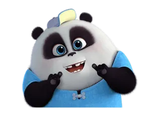 🐼 Panda, Dibujo animado, Animal, Oso, Lindo, Personaje whatsapp sticker