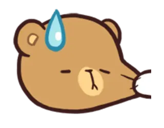 😓 beer, bezorgd, zweet, uitgeput, cartoon, dier, personage, schattig whatsapp sticker