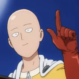 👆 Saitama One-Punch Man Saitama, One-Punch Man, Anime, Manga, Eroe, calvo telegram sticker