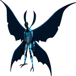 😎 Big Chill Ben 10 мультфильм, инопланетянин, супергерой, персонаж, трансформация, способности, крылья telegram sticker