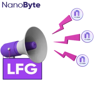 😁 LFG Megafon, LFG, Krypto, Nanobyte, Lightning telegram sticker