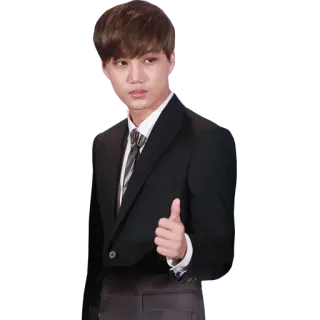 👍 uomo, completo, coreano, pollice in su, asiatico whatsapp sticker