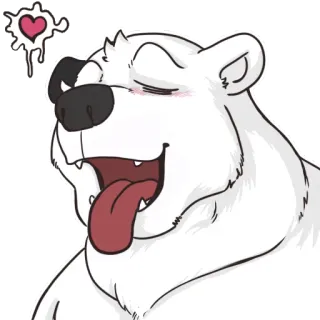 😈 ours polaire, dessin animé, amour, cœur, mignon, animal telegram sticker