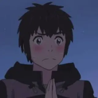 🙏 anime, traurig, junge, cartoon, charakter whatsapp sticker