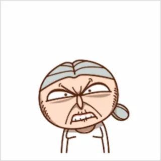 😠 wütend, Cartoon, Oma, Großmutter, Ausdruck, frustriert telegram sticker