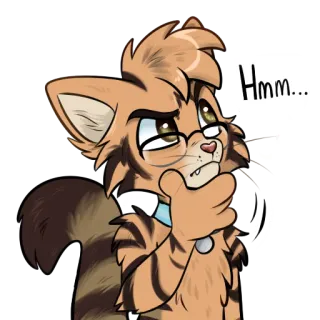 🤔 Hmm..... gato, pensando, fofo, desenho animado, animal, animal de estimação, hmm telegram sticker