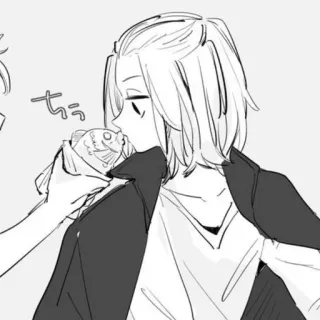 〰 ちゅ アニメ, マンガ, キス, 可愛い, 魚, 日本語, カップル telegram sticker