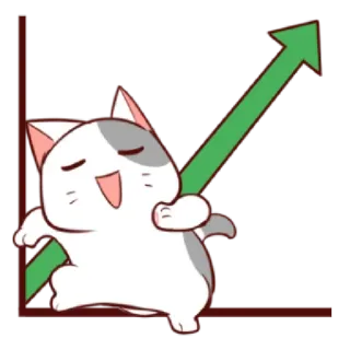 📈 cat, arrow, success, growth, chart telegram sticker