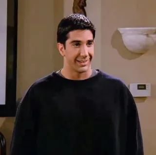 😄 Ross Geller Friends sitcom, série télé, personnage, homme, sourire whatsapp sticker