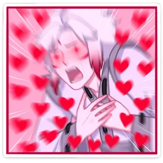 🥰 Anime, Serca, Miłość, Urocze, Kreskówka, Emocje, Rumieniec, Zszokowany telegram sticker
