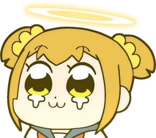 👼 Anime, Niedlich, Cartoon, Sticker, Engel, Halo, Weinend telegram sticker