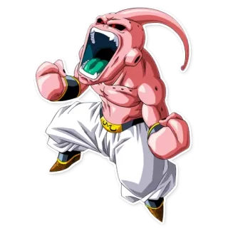 😱 Majin Buu Dragon Ball Z majin buu, dragon ball z, anime, kampf, monster, pink telegram sticker