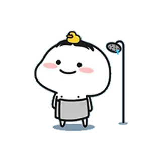 🚿 卡通, 洗澡, 鸭子, 淋浴, 可爱 telegram sticker