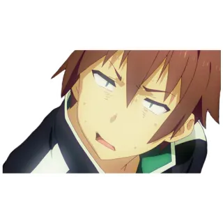 🤔 Kazuma Konosuba Anime, Konosuba, Kazuma, Sticker, Divertido, Reacción telegram sticker