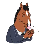 👏 BoJack Horseman лошадь, мультфильм, ТВ, Netflix, животное, антропоморфный telegram sticker