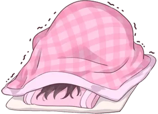 🛏 couverture, animé, mignon, sommeil, caché telegram sticker