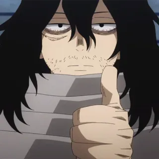 🎭 Shota Aizawa My Hero Academia Аниме, Большой палец вверх, Шота Айзава, Моя геройская академия, Персонаж whatsapp sticker
