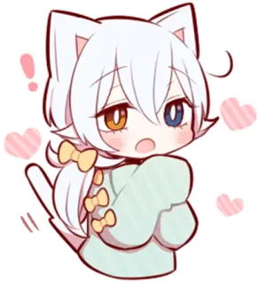 😮 Аниме, Кот, Каваий, Чиби, Милый, Манга, Мультфильм telegram sticker