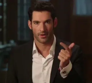 👈 Lucifer Morningstar Lucifer Lucifer, suit, tv show, devil, Tom Ellis telegram sticker