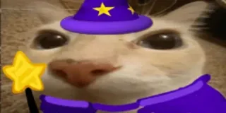 🪄 Katze, Zauberer, Magie, lustig, Tier, Haustier, süß, Hut telegram sticker