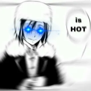 🥵 is HOT animé, sexy, yeux brillants, personnage, mème telegram sticker