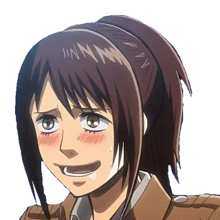 😳 Sasha Braus Attack on Titan Anime, Ataque dos Titãs, Sasha Braus, Faminto, Comida, Desenho animado, Engraçado telegram sticker