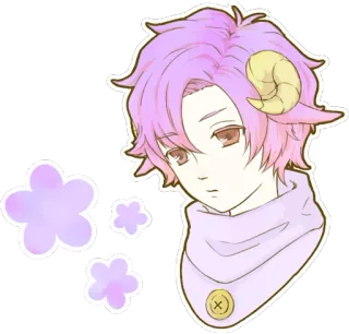 😕 动漫, 卡通, 角色, 插画, 紫色, 可爱, 卡哇伊 whatsapp sticker
