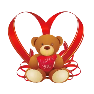 😧 I LOVE You ours en peluche, amour, coeur, romantique, mignon, Saint-Valentin telegram sticker