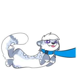 😍 Tier, Fell, Schneeleopard, Cartoon, Süß, Verspielt, Figur telegram sticker