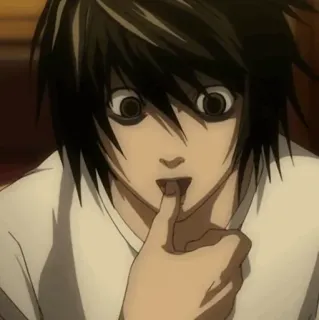 🎭 L Lawliet Death Note L Lawliet, Anime, Death Note, Detektyw, Śledczy telegram sticker