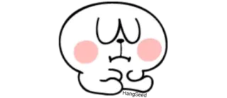 🙁 漫画, 可愛い, 白, ウサギ, 動物, キャラクター telegram sticker