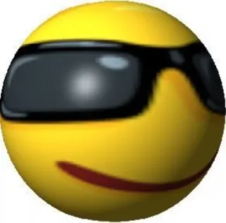 😎 Emoji, Occhiali da sole, Figo, Giallo, Faccia telegram sticker