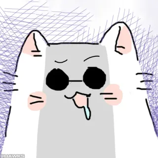 🤤 chat, animal, dessin animé, autocollant, dessin, mignon, drôle telegram sticker