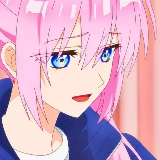 🙂 Anime, Manga, Cheveux roses, Yeux bleus, Dessin animé, Fille telegram sticker