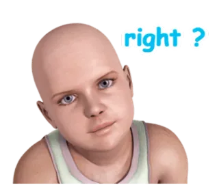 😕 right? question, child, head, serious, expression whatsapp sticker