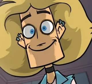 🙂 cartone animato, capelli biondi, personaggio, sorridente telegram sticker