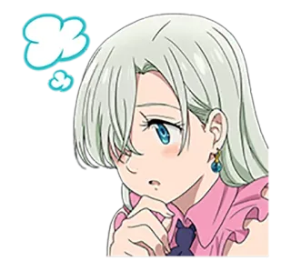 😕 Elizabeth Liones Seven Deadly Sins Anime, Garota, Pensando, Seven Deadly Sins, Elizabeth Liones whatsapp sticker