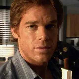 😕 Dexter Morgan Dexter crimen, serie de TV, asesino en serie, forense, sangre telegram sticker