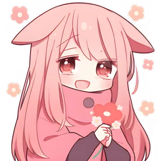 🌺 fofo, anime, menina, flores, rosa, kawaii whatsapp sticker