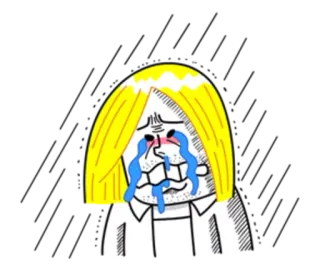 🌝 menangis, sedih, kartun, air mata, emosi telegram sticker