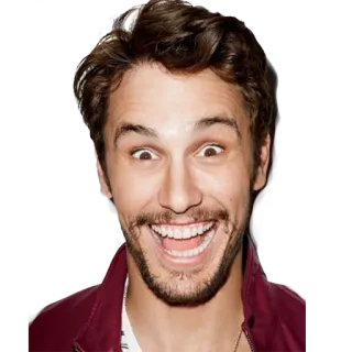 😆 James Franco attore, celebrità, James Franco, ritratto, sorridente telegram sticker
