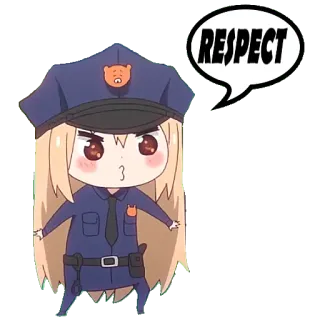 👮‍♀️ RESPECT Anime, Police, Respect, Dessin animé, Policier whatsapp sticker